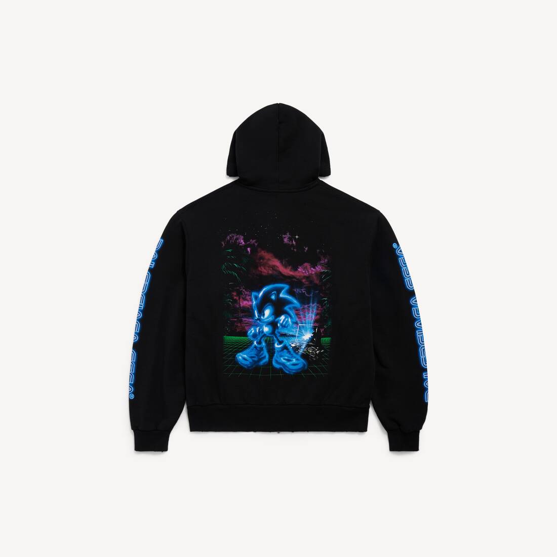 BALENCIAGA | SEGA SONIC THE HEDGEHOG超大版型拉链连帽卫衣