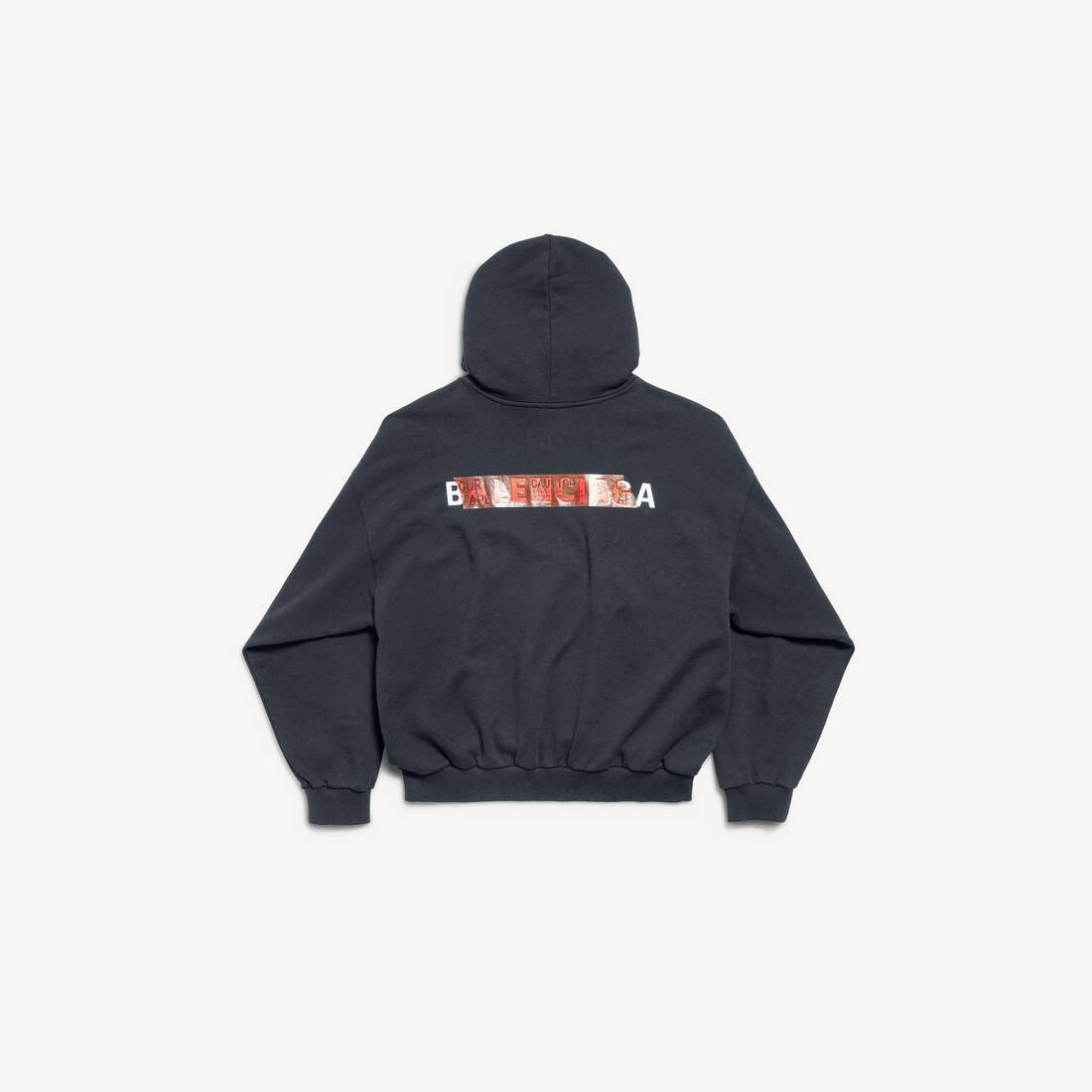 TAPED BALENCIAGA BACK HOODIE中号版型连帽卫衣