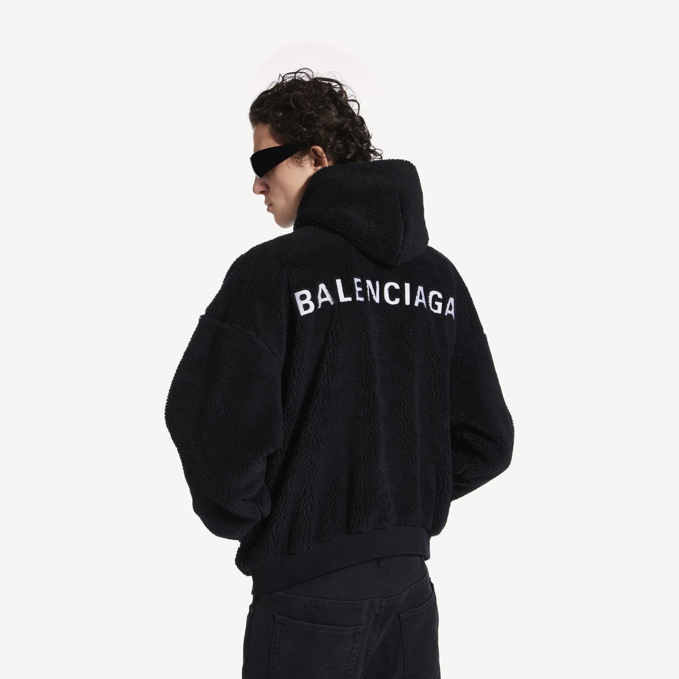 BALENCIAGA BACK OUTERWEAR HOODIE廓形拉链连帽卫衣