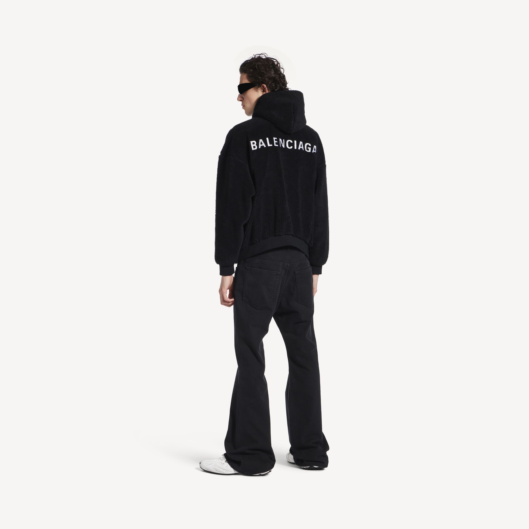 BALENCIAGA BACK OUTERWEAR HOODIE廓形拉链连帽卫衣