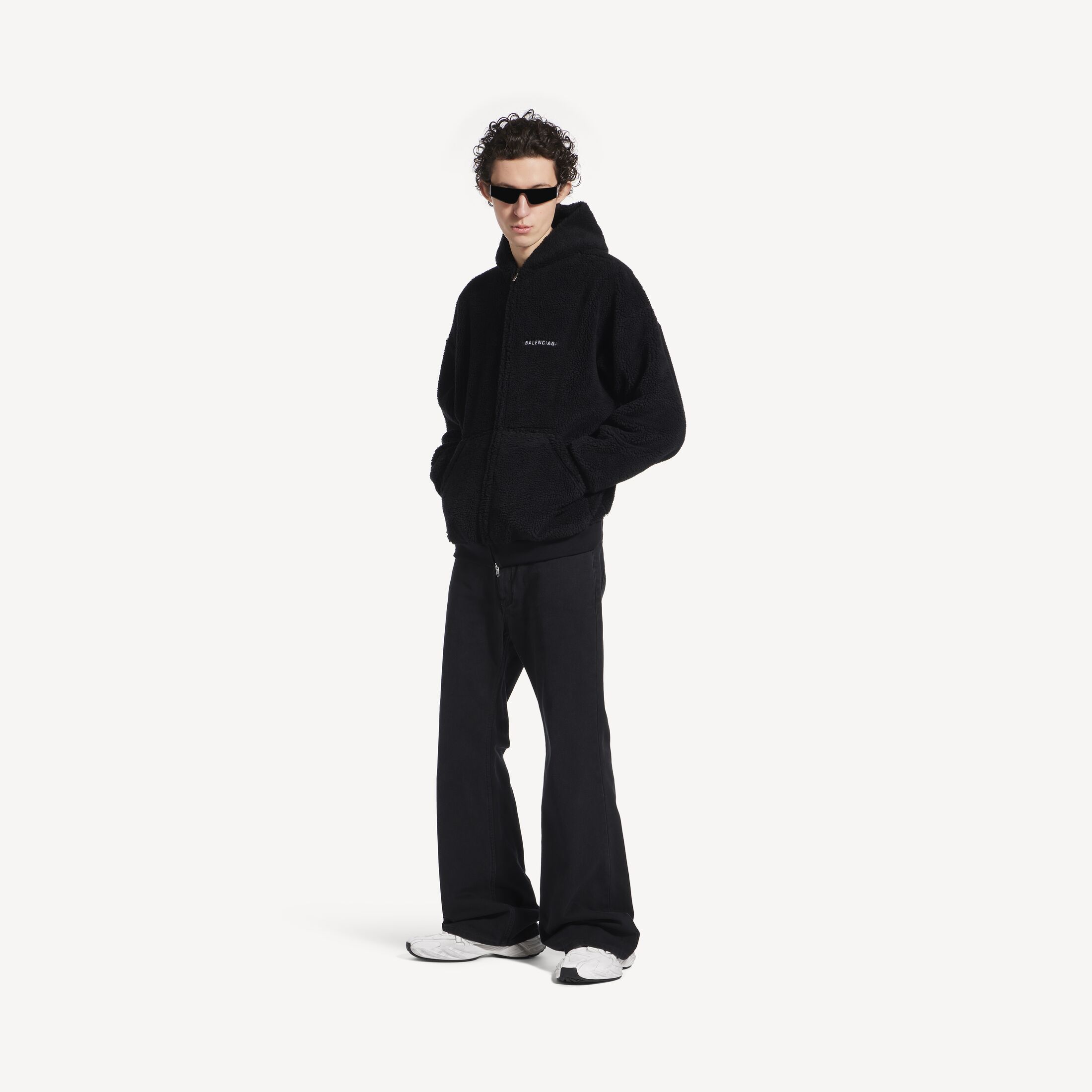 BALENCIAGA BACK OUTERWEAR HOODIE廓形拉链连帽卫衣