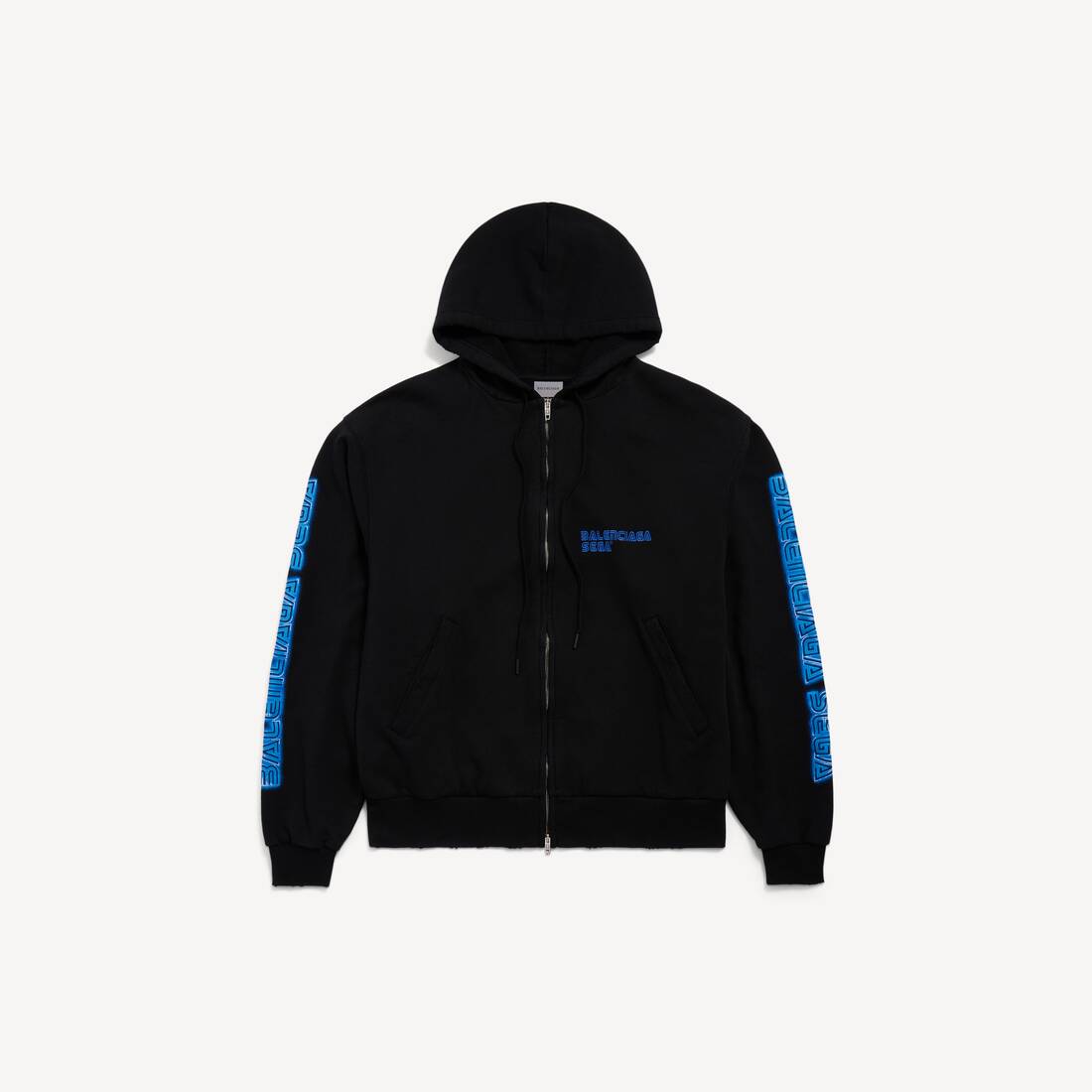 BALENCIAGA | SEGA SONIC THE HEDGEHOG超大版型拉链连帽卫衣