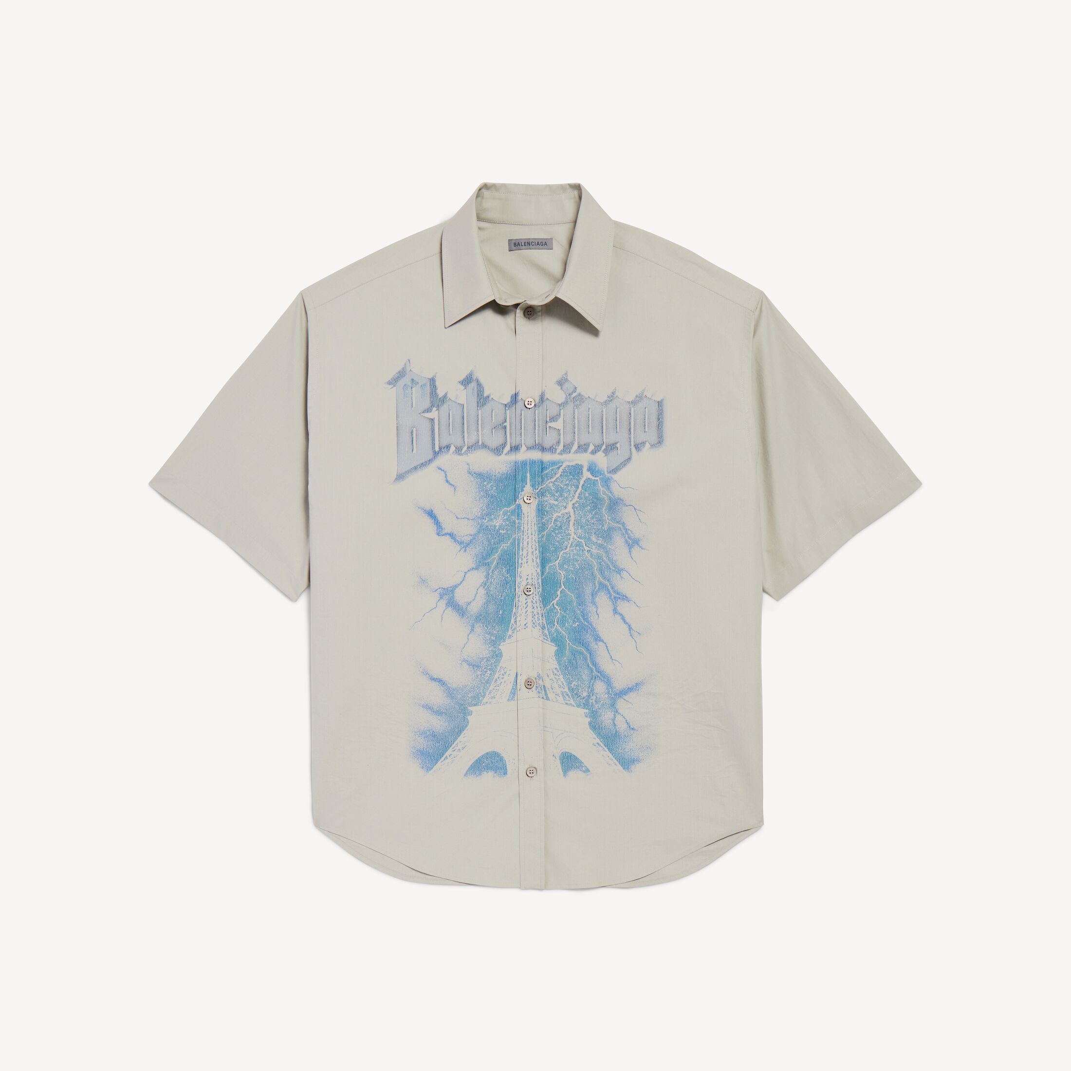 PARIS THUNDERSTORM大版型短袖衬衫