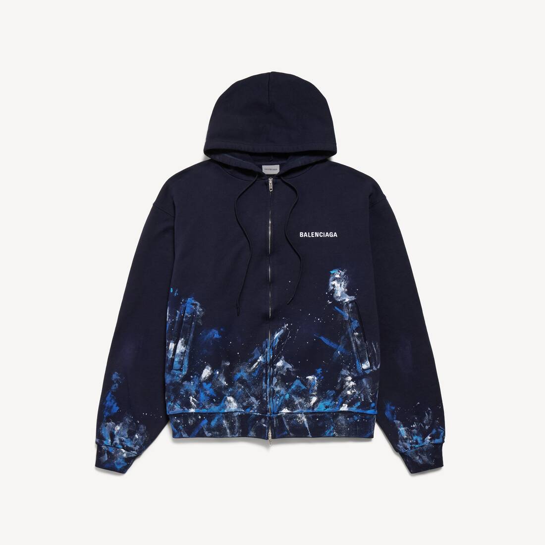 PAINT SPLATTER超大版型拉链连帽卫衣