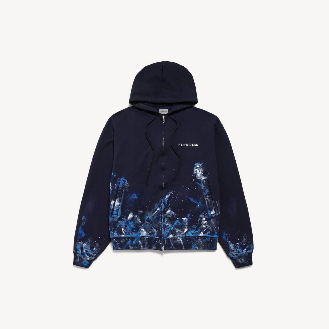 PAINT SPLATTER超大版型拉链连帽卫衣